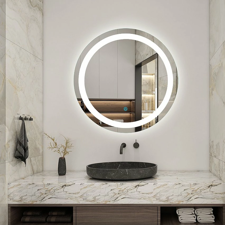 Meilleure affaire 👏 AICA Sanitaire miroir salle de bain, miroir modern chic, miroir arrondi avec éclairage salle de bain, miroir rond antibuée, miroir étanche 🔔 5 Meilleure affaire 👏 AICA Sanitaire miroir salle de bain, miroir modern chic, miroir arrondi avec éclairage salle de bain, miroir rond antibuée, miroir étanche 🔔 – Image 3