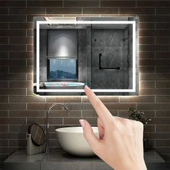 Remise 🛒 AICA Sanitaire miroir salle de bain, miroir étanche très leger, miroir antibuée avec interrupteur tactile, lumière blanc 6000k 1301 ⌛ 12 Remise 🛒 AICA Sanitaire miroir salle de bain, miroir étanche très leger, miroir antibuée avec interrupteur tactile, lumière blanc 6000k 1301 ⌛ -Accessoires pour la maison Soldes 4764075265226 4