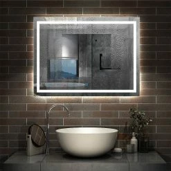 Promo 😀 AICA Sanitaire miroir salle de bain, miroir étanche très leger, miroir antibuée avec interrupteur tactile, lumière blanc 6000k 1302 🎉 11 Promo 😀 AICA Sanitaire miroir salle de bain, miroir étanche très leger, miroir antibuée avec interrupteur tactile, lumière blanc 6000k 1302 🎉 -Accessoires pour la maison Soldes 4764075265233 3 3