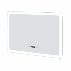 Promo 👏 AICA Sanitaire  Miroir LED rectangle horizontal anti-buée avec horloge, lumière blanc pur ✨