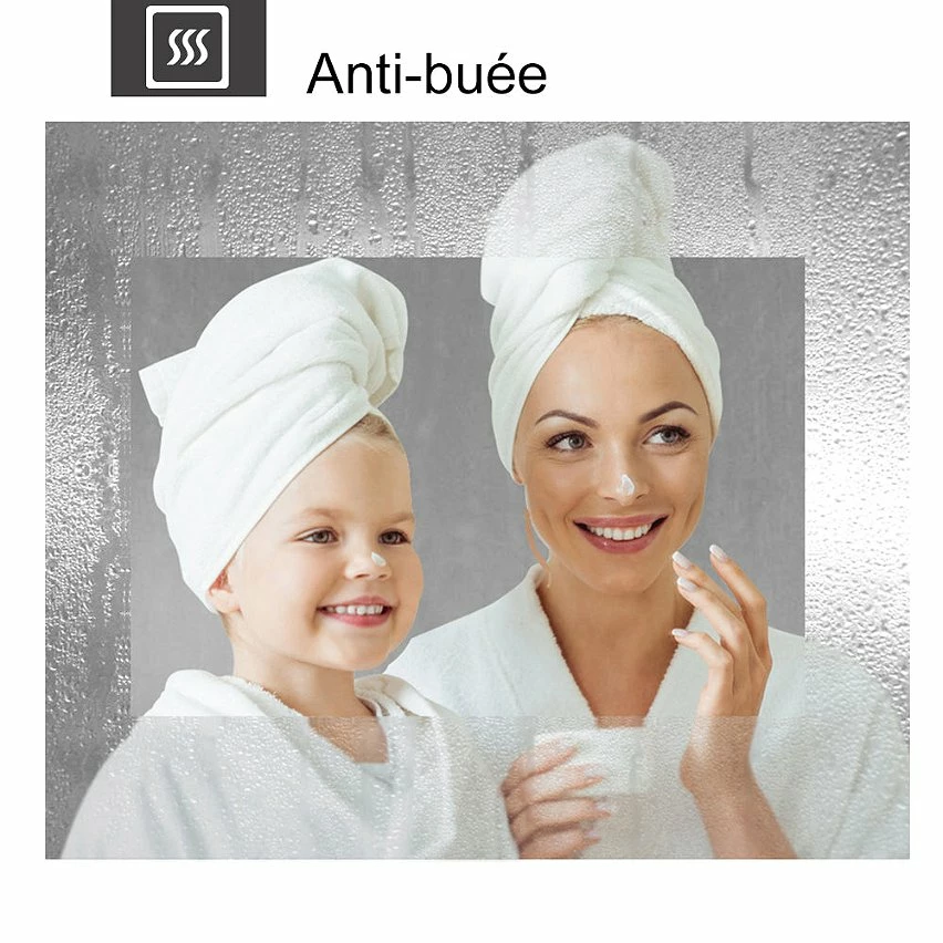 Tout neuf 😀 AICA Sanitaire Aica Miroir de Salle de Bain Anti-buée Miroir Lumineux LED Vertical ou Horizontal Blanc Froid + Interrupteur à Capteur Infrarouge 100 * 70cm 🎁 5 Tout neuf 😀 AICA Sanitaire Aica Miroir de Salle de Bain Anti-buée Miroir Lumineux LED Vertical ou Horizontal Blanc Froid + Interrupteur à Capteur Infrarouge 100 * 70cm 🎁 – Image 3