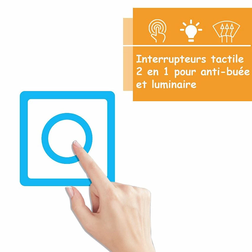 Tout neuf 🤩 AICA Sanitaire Miroir de salle de bain anti-buée 120x80cm avec le lumière chaude ✨ 4 Tout neuf 🤩 AICA Sanitaire Miroir de salle de bain anti-buée 120x80cm avec le lumière chaude ✨ – Image 2