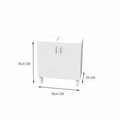 Top 10 ✨ Alo ESSENTIEL - Meuble sous lavabo 2 portes - Blanc ✔️ -Accessoires pour la maison Soldes 5906365569648 2