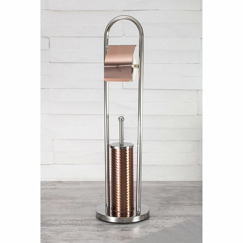 Meilleure vente ✨ Porte Papier Toilette sur Pied avec Porte-Brosse WC, Acier Inox Support Portable Or Rose Berlinger HausRose Gold 😍 4 Meilleure vente ✨ Porte Papier Toilette sur Pied avec Porte-Brosse WC, Acier Inox Support Portable Or Rose Berlinger HausRose Gold 😍 – Image 2