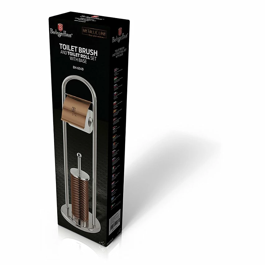 Meilleure vente ✨ Porte Papier Toilette sur Pied avec Porte-Brosse WC, Acier Inox Support Portable Or Rose Berlinger HausRose Gold 😍 6 Meilleure vente ✨ Porte Papier Toilette sur Pied avec Porte-Brosse WC, Acier Inox Support Portable Or Rose Berlinger HausRose Gold 😍 – Image 4