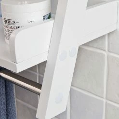 Budget 🤩 SoBuy® FRG117-W Etagère murale Porte-serviettes salle de bain toilettes avec 2 tablettes 😉 -Accessoires pour la maison Soldes 6900021377652 7