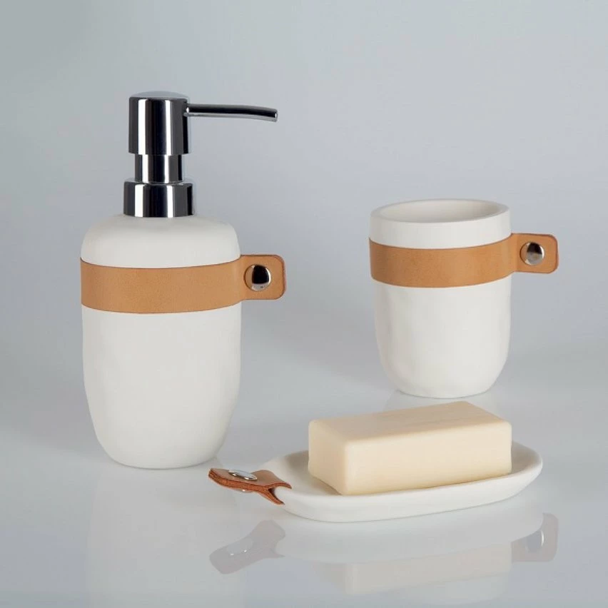 De gros ✔️ Spirella Gobelet Polyrésine LIO Blanc ✨ 4 De gros ✔️ Spirella Gobelet Polyrésine LIO Blanc ✨ – Image 2