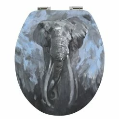 Tout neuf 😀 Spirella Abattant WC MDF ELEPHANT - Charnières Inox 🎁