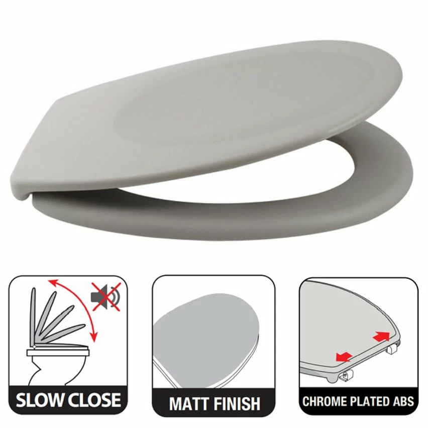 Offres 😀 Spirella Abattant WC Thermo Dur NEELA Taupe Mat - Charnières ABS Chromé ❤️ 4 Offres 😀 Spirella Abattant WC Thermo Dur NEELA Taupe Mat - Charnières ABS Chromé ❤️ – Image 2