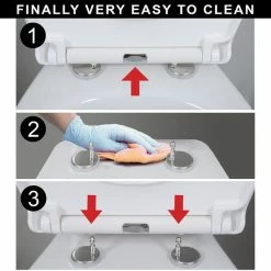 Le moins cher 😀 Spirella Abattant WC PP HARRY Blanc - Charnières Zinc ✨ -Accessoires pour la maison Soldes 7610583294692 5 1