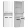 De gros 😍 Hucoco MOBY - Armoire de salle de bain avec deux paniers - Poignées minimalistes - Dimensions : 174x60x30 - Colonne de rangement - Blanc 😍 -Accessoires pour la maison Soldes 7625820868888 1