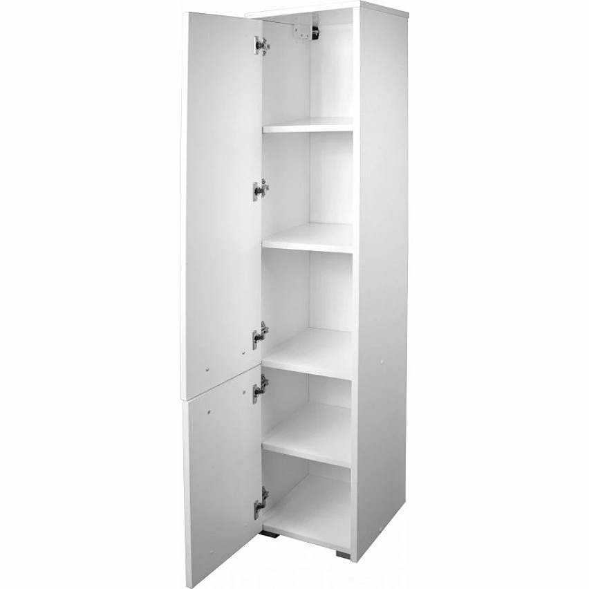 Grosses soldes ⌛ Hucoco FRANK - Armoire Colonne de salle de bain contemporaine 140x30x30 cm - Meuble de rangement design moderne - 2 portes + 5 niches - Blanc ✨ 4 Grosses soldes ⌛ Hucoco FRANK - Armoire Colonne de salle de bain contemporaine 140x30x30 cm - Meuble de rangement design moderne - 2 portes + 5 niches - Blanc ✨ – Image 2