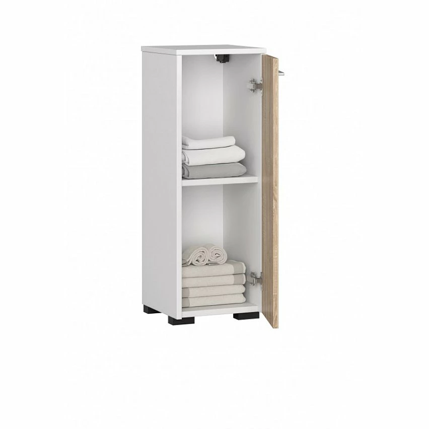 Bon marché 🎉 Hucoco MAREIKI - Armoire Colonne de salle de bain 82x30x30 cm - Armoire toilette - Meuble salle de bain - 1 porte - Blanc/Sonoma 🤩 4 Bon marché 🎉 Hucoco MAREIKI - Armoire Colonne de salle de bain 82x30x30 cm - Armoire toilette - Meuble salle de bain - 1 porte - Blanc/Sonoma 🤩 – Image 2