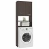 De gros 😍 Hucoco LENA - Meuble pour machine à laver 180x64x30 cm - Espace de rangement buanderie lave linge salle de bain - Wenge ⭐