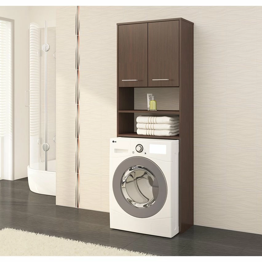 De gros 😍 Hucoco LENA - Meuble pour machine à laver 180x64x30 cm - Espace de rangement buanderie lave linge salle de bain - Wenge ⭐ 4 De gros 😍 Hucoco LENA - Meuble pour machine à laver 180x64x30 cm - Espace de rangement buanderie lave linge salle de bain - Wenge ⭐ – Image 2