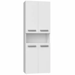 Acheter ❤️ Hucoco MOBY - Armoire de salle de bain avec deux paniers - Poignées minimalistes - 174x60x30 - Colonne de rangement - Blanc 🥰 -Accessoires pour la maison Soldes 7625836331574 2 1