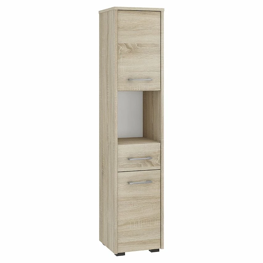Budget ❤️ Hucoco AMIRA - Armoire Colonne de salle de bain 140x30x30cm - Rangement salle de bain - 2 portes + 1 tiroir - Sonoma 🎉 3 Budget ❤️ Hucoco AMIRA - Armoire Colonne de salle de bain 140x30x30cm - Rangement salle de bain - 2 portes + 1 tiroir - Sonoma 🎉