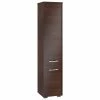Remise 🔔 Hucoco FRANK - Armoire Colonne de salle de bain moderne 140x30x30 cm - Meuble de rangement design moderne - 2 portes + 5 niches - Wenge 👍 -Accessoires pour la maison Soldes 7625846138453 1