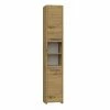 Top 10 🎁 Hucoco PISA - Armoire de salle de bains - 170x30x30 cm - Meuble de rangement salle de bains toilette - Meuble colonne - Aspect bois - Chêne ⌛ -Accessoires pour la maison Soldes 7625850635214 1