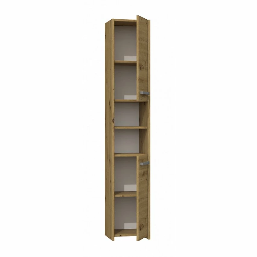 Top 10 🎁 Hucoco PISA - Armoire de salle de bains - 170x30x30 cm - Meuble de rangement salle de bains toilette - Meuble colonne - Aspect bois - Chêne ⌛ 4 Top 10 🎁 Hucoco PISA - Armoire de salle de bains - 170x30x30 cm - Meuble de rangement salle de bains toilette - Meuble colonne - Aspect bois - Chêne ⌛ – Image 2
