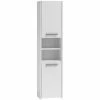 Promo 🔔 Hucoco PISA - Colonne armoire de salle de bain - 30x40x170 cm - Meuble salle de bain - Rangement salle de bain - blanc 👏
