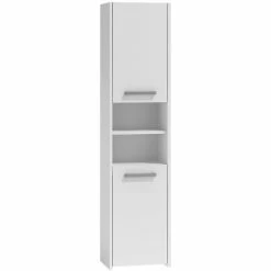 Promo 🔔 Hucoco PISA - Colonne armoire de salle de bain - 30x40x170 cm - Meuble salle de bain - Rangement salle de bain - blanc 👏
