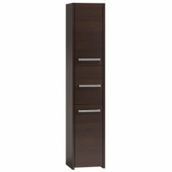 Bon marché 🛒 Hucoco VERONA - Colonne armoire de salle de bain 30x40x170 - Meuble salle de bain - Rangement salle de bain - wenge 🌟