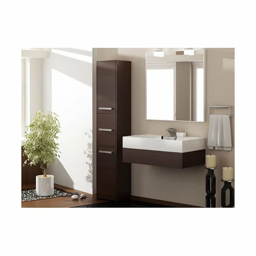 Bon marché 🛒 Hucoco VERONA - Colonne armoire de salle de bain 30x40x170 - Meuble salle de bain - Rangement salle de bain - wenge 🌟 4 Bon marché 🛒 Hucoco VERONA - Colonne armoire de salle de bain 30x40x170 - Meuble salle de bain - Rangement salle de bain - wenge 🌟 – Image 2