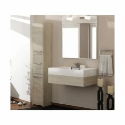 Offres 🤩 Hucoco VERONA - Colonne de salle de bain 30x30x170 - Meuble de rangement salle de bain - Armoire Toilette - sonoma 🌟 -Accessoires pour la maison Soldes 7625902034026 3
