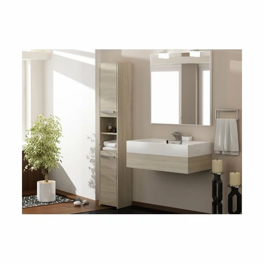 Bon marché 😉 Hucoco PISA - Colonne armoire salle de bain - 30x30x170 cm - Meuble salle de bain - Rangement salle de bain - sonoma 😉 5 Bon marché 😉 Hucoco PISA - Colonne armoire salle de bain - 30x30x170 cm - Meuble salle de bain - Rangement salle de bain - sonoma 😉 – Image 3
