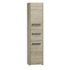 Tout neuf ❤️ Hucoco VERONA - Armoire de salle de bains - 170x40x30 cm - Meuble colonne de rangement salle de bains toilette - Aspect bois - sonoma 🎁
