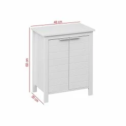 Nouveau 🎁 Mobili Rebecca Rebecca Mobili Armoire de salle de bains moderne à 2 portes et 2 étagères, en bois blanc, peu encombrante 🧨 -Accessoires pour la maison Soldes 8052787046421 3