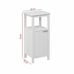 Tout neuf 🥰 Mobili Rebecca Rebecca Mobili Armoire de salle de bains à portes en bois blanc, peu encombrante 🌟 -Accessoires pour la maison Soldes 8052787046803 3