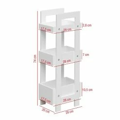 Meilleur prix 👍 Mobili Rebecca Rebecca Mobili Etagère de cuisine Etroite avec 3 Etagères en Bois Blanc Meuble de salle de bain Moderne 😀 -Accessoires pour la maison Soldes 8052787046971 3