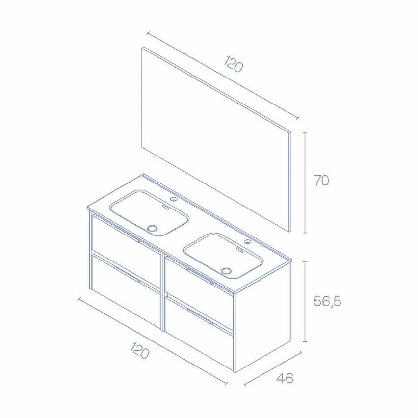 Meilleure affaire 👏 Amizuva Meuble double vasque SUKI avec quatre tiroirs H.56,5 x L.120 x P.46 , effet Fumé sablé | Il comprend la vasque en céramique 🎉 7 Meilleure affaire 👏 Amizuva Meuble double vasque SUKI avec quatre tiroirs H.56,5 x L.120 x P.46 , effet Fumé sablé | Il comprend la vasque en céramique 🎉 – Image 5