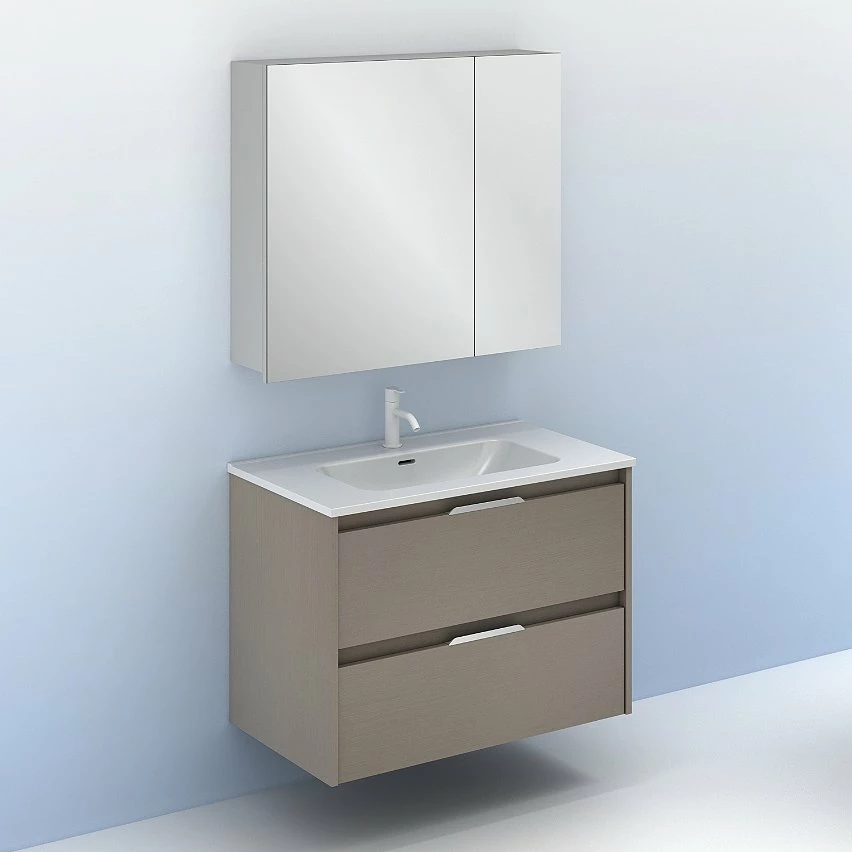 Top 10 🌟 Amizuva Ensemble de meuble, vasque et miroir SUKI avec deux tiroirs H.56,5 x L.80 x P.46 , effet Fumé sablé ❤️ 9 Top 10 🌟 Amizuva Ensemble de meuble, vasque et miroir SUKI avec deux tiroirs H.56,5 x L.80 x P.46 , effet Fumé sablé ❤️ – Image 7