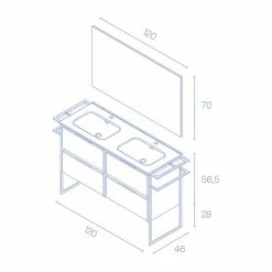 Meilleure vente ✔️ Amizuva Ensemble de meuble, vasque et miroir KEIKO avec quatre tiroirs H.56,5 x L.120 x P.46 , effet Gris sablé 💯 13 Meilleure vente ✔️ Amizuva Ensemble de meuble, vasque et miroir KEIKO avec quatre tiroirs H.56,5 x L.120 x P.46 , effet Gris sablé 💯 -Accessoires pour la maison Soldes 8414623501646 6 1