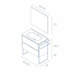 Meilleure affaire 😀 Amizuva Meuble simple vasque KEIKO avec deux tiroirs H.56,5 x L.80 x P.46 , effet Gris sablé | Il comprend la vasque en céramique 👏 13 Meilleure affaire 😀 Amizuva Meuble simple vasque KEIKO avec deux tiroirs H.56,5 x L.80 x P.46 , effet Gris sablé | Il comprend la vasque en céramique 👏 -Accessoires pour la maison Soldes 8414623501653 6 4