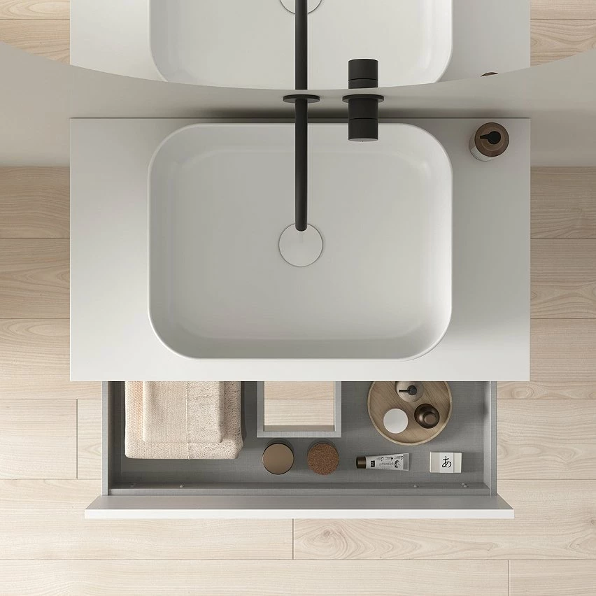 Meilleure affaire 🤩 Amizuva Meuble simple vasque NIWA TOP avec un tiroir et un niche H.56,5 x L.80 x P.46 , effet blanc brillant | Il comprend la vasque en céramique ⌛ 6 Meilleure affaire 🤩 Amizuva Meuble simple vasque NIWA TOP avec un tiroir et un niche H.56,5 x L.80 x P.46 , effet blanc brillant | Il comprend la vasque en céramique ⌛ – Image 4