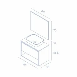 Les meilleures critiques de 👏 Amizuva Meuble simple vasque NIWA TOP avec un tiroir et un niche H.56,5 x L.80 x P.46 , effet Fumé sablé | Il comprend la vasque en céramique 🔥 -Accessoires pour la maison Soldes 8414623501752 5 2