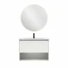 Meilleure vente 🤩 Amizuva Ensemble de meuble, vasque et miroir NIWA avec un tiroir et un niche H.56,5 x L.80 x P.46 , effet blanc brillant 🔥 -Accessoires pour la maison Soldes 8414623501769 1