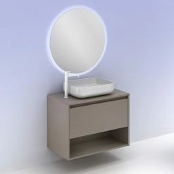 Les meilleures critiques de 👏 Amizuva Meuble simple vasque NIWA TOP avec un tiroir et un niche H.56,5 x L.80 x P.46 , effet Fumé sablé | Il comprend la vasque en céramique 🔥 -Accessoires pour la maison Soldes 8414623501998 6