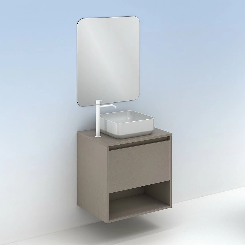 Le moins cher ⭐ Amizuva Meuble simple vasque NIWA TOP avec un tiroir et un niche H.56,5 x L.60 x P.46 , effet Fumé sablé | Il comprend la vasque en céramique 🔔 7 Le moins cher ⭐ Amizuva Meuble simple vasque NIWA TOP avec un tiroir et un niche H.56,5 x L.60 x P.46 , effet Fumé sablé | Il comprend la vasque en céramique 🔔 – Image 5