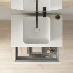 Nouveau ✨ Amizuva Meuble simple vasque NARA TOP avec un tiroir et un niche H.56,5 x L.60 x P.46 , effet Blanco Mate/ Chêne sablé | Il comprend la vasque en céramique ❤️ 11 Nouveau ✨ Amizuva Meuble simple vasque NARA TOP avec un tiroir et un niche H.56,5 x L.60 x P.46 , effet Blanco Mate/ Chêne sablé | Il comprend la vasque en céramique ❤️ -Accessoires pour la maison Soldes 8414623502070 4 7