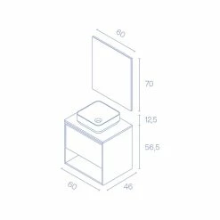 Les meilleures critiques de 🌟 Amizuva Meuble simple vasque NIWA TOP avec un tiroir et un niche H.56,5 x L.60 x P.46 , effet Chêne sablé | Il comprend la vasque en céramique 👏 -Accessoires pour la maison Soldes 8414623502070 5 2