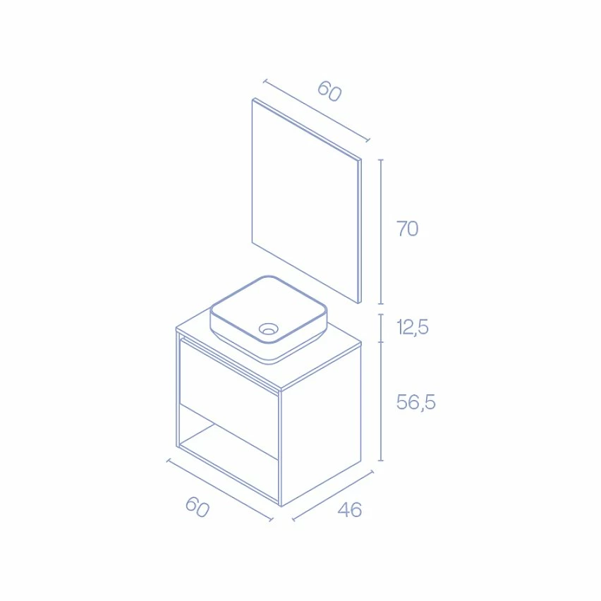 Le moins cher ⭐ Amizuva Meuble simple vasque NIWA TOP avec un tiroir et un niche H.56,5 x L.60 x P.46 , effet Fumé sablé | Il comprend la vasque en céramique 🔔 6 Le moins cher ⭐ Amizuva Meuble simple vasque NIWA TOP avec un tiroir et un niche H.56,5 x L.60 x P.46 , effet Fumé sablé | Il comprend la vasque en céramique 🔔 – Image 4