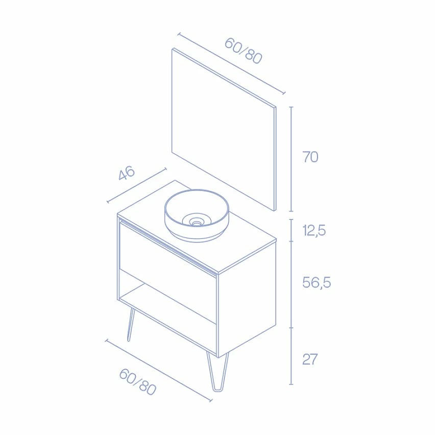 Meilleur prix 🎉 Amizuva Ensemble de meuble, vasque et miroir YOKO TOPavec un tiroir et un niche H.56,5 x L.80 x P.46 , effet Chêne sablé 🧨 9 Meilleur prix 🎉 Amizuva Ensemble de meuble, vasque et miroir YOKO TOPavec un tiroir et un niche H.56,5 x L.80 x P.46 , effet Chêne sablé 🧨 – Image 7