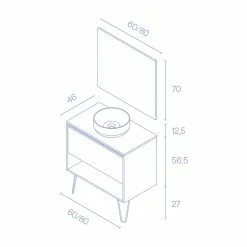 Les meilleures critiques de 💯 Amizuva Meuble simple vasque YOKO TOPavec un tiroir et un niche H.56,5 x L.60 x P.46 , effet Fumé sablé | Il comprend la vasque en céramique 😉 -Accessoires pour la maison Soldes 8414623502131 6 2