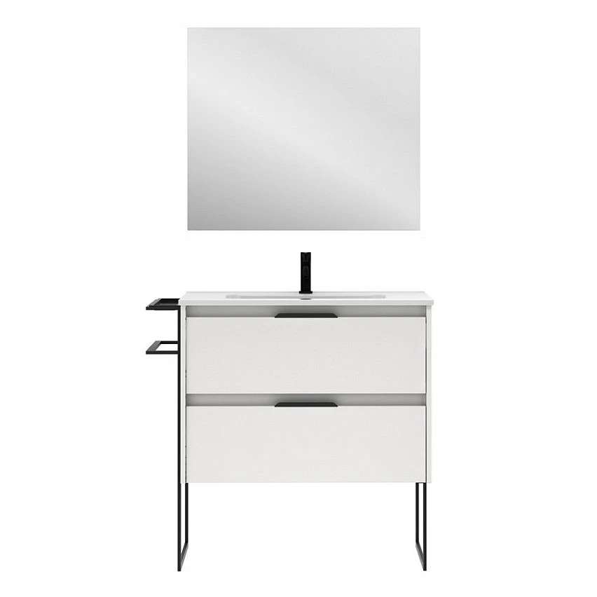 Coupon 😀 Amizuva Meuble simple vasque KEIKO avec deux tiroirs H.56,5 x L.80 x P.46 , effet blanc brillant | Il comprend la vasque en céramique 👍 3 Coupon 😀 Amizuva Meuble simple vasque KEIKO avec deux tiroirs H.56,5 x L.80 x P.46 , effet blanc brillant | Il comprend la vasque en céramique 👍