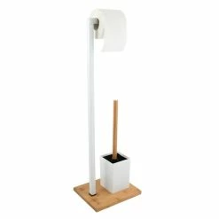 Le moins cher 🌟 MSV Combiné Wc Bambou & Acier Blanc ✨